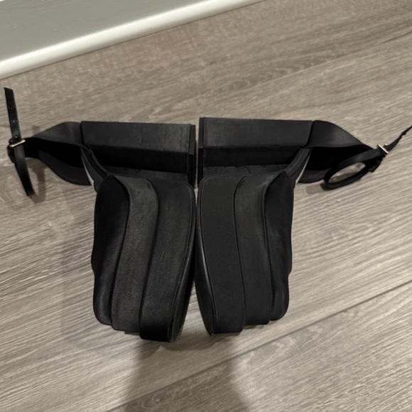 Steve Madden Charlize Black Satin Platform Heels | Size 6.5 - Picture 4 of 11